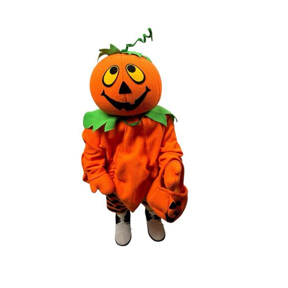 Vtg Halloween Porch Kids 36" Door Greeter Pumpkin Trick Or Treater 90s W/ Box - Picture 1 of 6